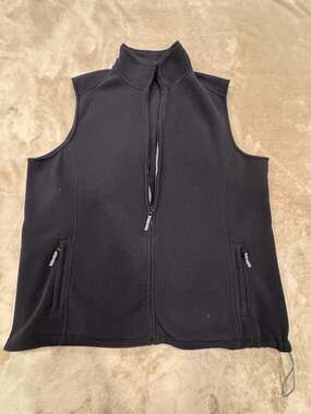 Lands' End Women's Black ThermaCheck 200 Fleece Vest Size 2X